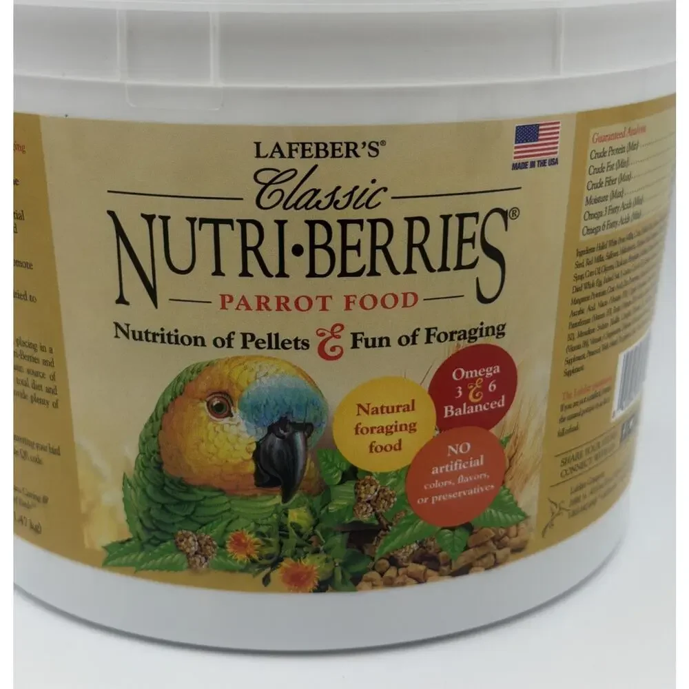 LAFEBER'S Classic Nutri-Berries Parrot Food Pet Bird Food, for Parrots, 3.25 lb